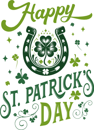 Happy st patrick's day free svg file for members, horseshoe, decorative door svg