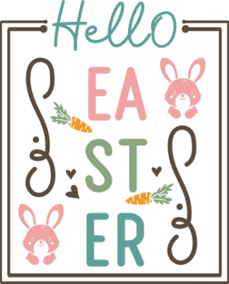 Hello Easter free svg file for members, vertical porch sign
