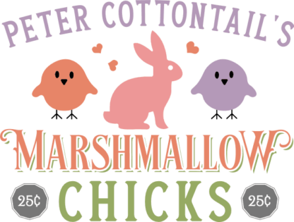 Peter cottontail's marshmallow chicks free svg file for members, Easter wall sign