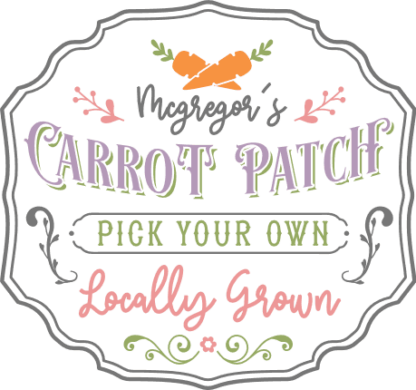 Easter wall decor free svg file for members, custom name, carrot patch, locally grown