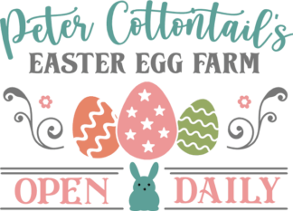 Peter cottontail's easter egg farm, open daily free svg file for members, Easter poster