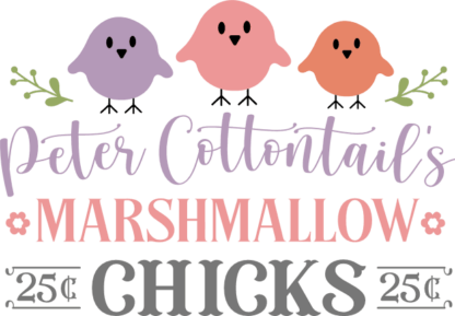 Peter cottontail's marshmallow chicks free svg file for members, Easter decor