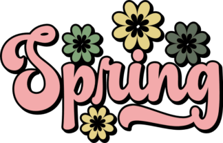 Floral Spring sign free svg file for members, flourish t-shirt design