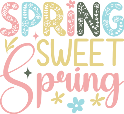 Spring sweet spring free svg file for members, floral sweatshirt design