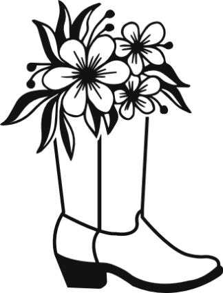 Flowers growing out of a shoe free svg file for members, vector image, decal