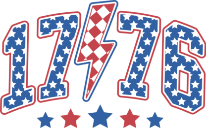 1776 sign, lightning free svg file for members, patriotic tshirt design