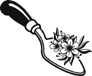 Floral shovel free svg file for members, gardening decor, vector image