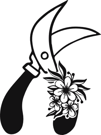 Floral Garden Shears free svg file for members, gardening vector image