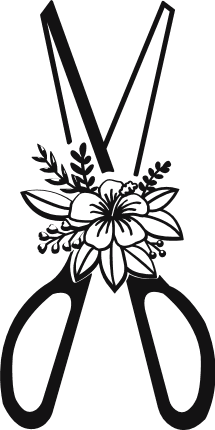 Floral scissor free svg file for members, gardening vector image