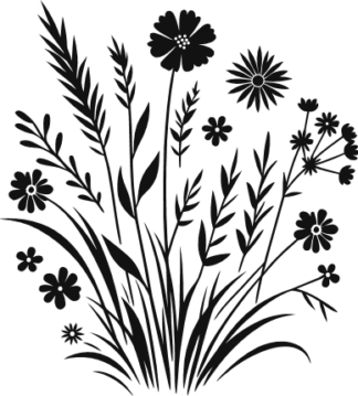 Flowers and grass free svg file for members, gardening vector image