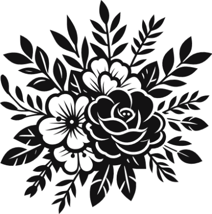 Flowers and leaves vector image free svg file for members, gardening, decal
