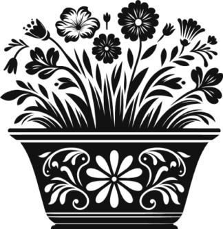 Planter Box and flowers free svg file for members, gardening vector image, decal