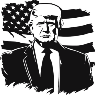 Donald Trum and distressed USA Flag free svg file for members, Political vector image for t-shirt