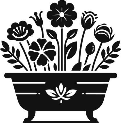 Planter Box and flowers blooming free svg file for members, gardening vector image