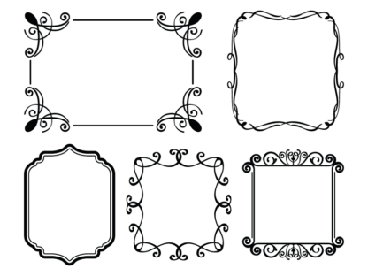Ornamental swirly vintage Frames svg bundle, Decorative free svg file for members