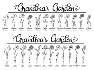Grandma's garden free svg file for members, custom grandkids names, mother's day gift