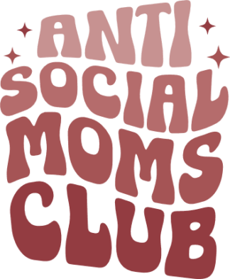 Anti social moms club free svg file for members, funny sweatshirt design for mama