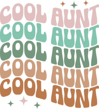 Cool aunt, echo stacked text free svg file for members, gift for auntie