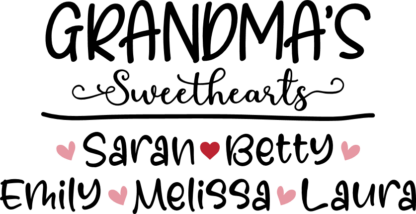 Grandma's sweethearts, custom kids names free svg file for members, mother's day gift