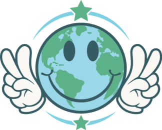 Happy face Earth planet emoji and peace symbol free svg file for members, clipart image, earth day decor