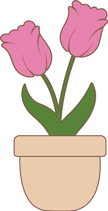 Tulips in the flower pot free svg file for members, decorative, gardening decal
