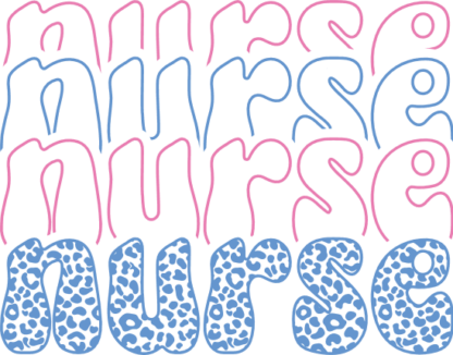 Nurse, echo stacked text free svg file for members, leopard skin, t-shirt design