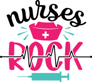 Nurses rock free svg file for members, heart wave, funny shirt design