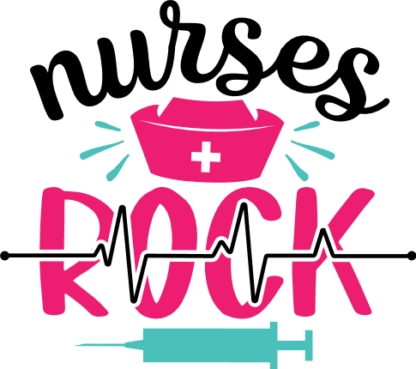 Nurses rock free svg file for members, heart wave, funny shirt design