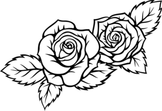 Rose flowers and leaves vector image free svg file for members, decal, decor