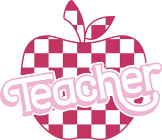 Teacher sign, checkered print apple free svg file for members, shirt design for teacher