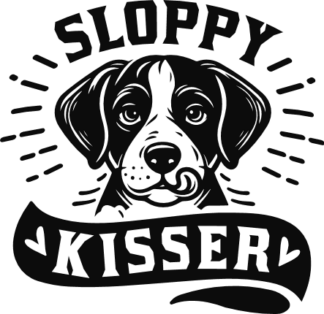 Sloppy kisser free svg file for members, funny dog bandana design