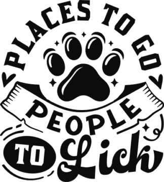 Places to go people to lick free svg file for members, funny dog bandana design