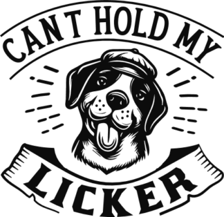 Can't hold my licker free svg file for members, funny dog bandana design
