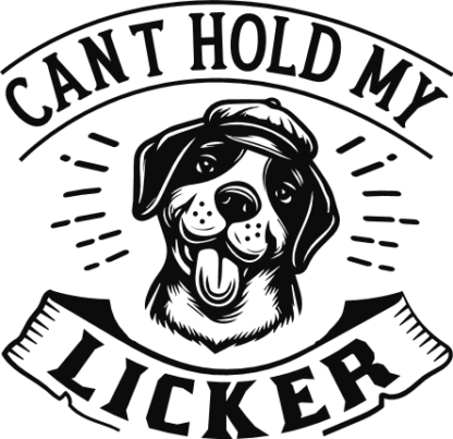 Can't hold my licker free svg file for members, funny dog bandana design