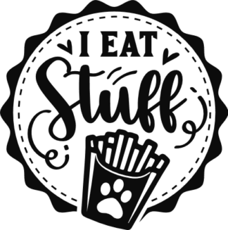 I eat stuff free svg file for members, Funny Pet ID tag design