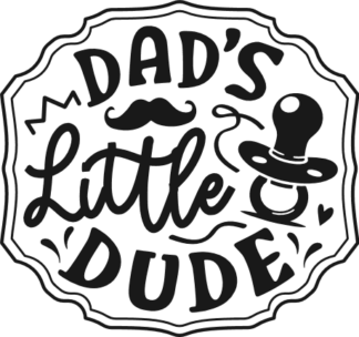 Dad's little dude free svg file for members, funny baby boy onesie design