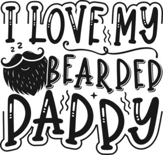 I love my bearded daddy free svg file for members, funny baby onesie design