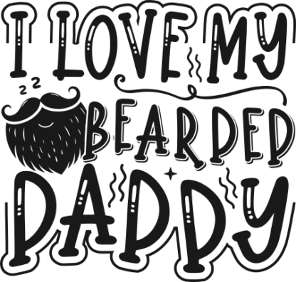 I love my bearded daddy free svg file for members, funny baby onesie design
