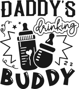 Daddy's drinking buddy free svg file for members, funny baby onesie design