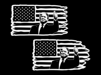 Donald trump thumbs up and distressed USA flag free svg file for members, political vector image