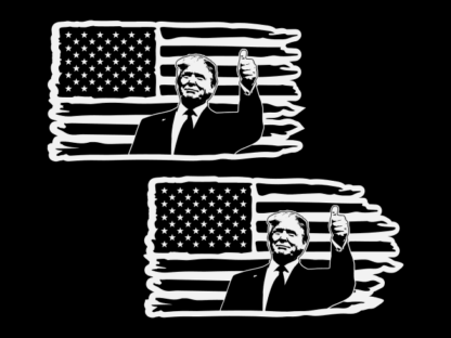 Donald trump thumbs up and distressed USA flag free svg file for members, political vector image