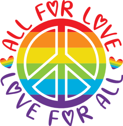 All for love, love for all free svg file for members, gay pride month svg for t-shirt