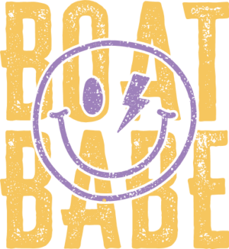 Boat babe free svg file for members, distressed design, emoji, boating t-shirt design