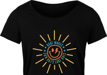Boat waves, sun rays, lake days, sun outline free svg file for members, nautical trip tshirt design