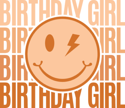 Birthday girl, echo stacked text free svg file for members, emoji, birthday svg for hoodie