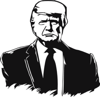 Grumpy Donald trump face free svg file for members, political vector image
