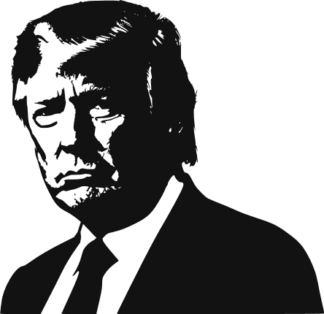 Donald Trump side profile view free svg file for members, political vector image