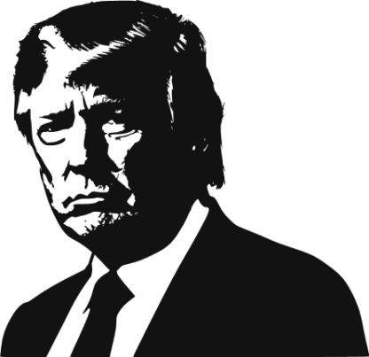 Donald Trump side profile view free svg file for members, political vector image