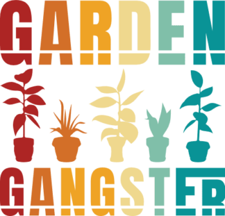 Garden gangster free svg file for members, funny gardener shirt design