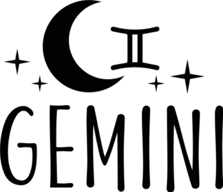 Gemini sign and moon free svg file for members, zodiac svg for sweatshirt